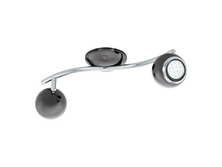 Eglo LED Plafonnier Bimeda\, lampe de plafond 2 flammes\, spot en métal nickel-noir et chrome\, lampe salon\, spots avec ampoules GU10\, lumière blanc chaud