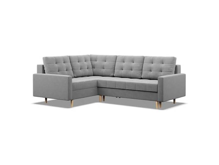 Mebligo - Ecksofa mit Schlaffunktion und Bettkasten Elma, Eckcouch mit Ottomane Links, Sofa L Form (BxTxH) 223 x 172 x 88 cm, Couch Wohnzimmer, Ecke Sofa, Grau (Lux 32)