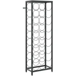vidaXL Weinregal für 27 Flaschen Schwarz 34x18x100 cm Schmiedeeisen