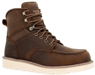 "Georgia Boot Core 37 6"" Wedge Work Boot - Mens 9.5 Brown Boot Medium"