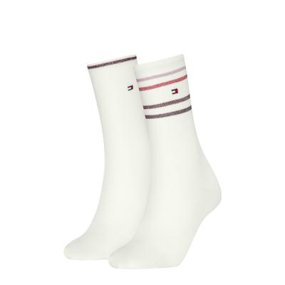 Socken TOMMY HILFIGER, Damen, Gr. 39-42, weiß (sanftes weiß), Obermaterial: 66% Baumwolle, 30% Polyamid, 2% Metall, 2% sonstige Fasern, Socken Socken