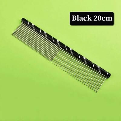 Inspired Finds ProGroom Stainless Steel Pet Comb Lightweight Detangling & Cleaning Comb For Cats And Dogs black 7.87in