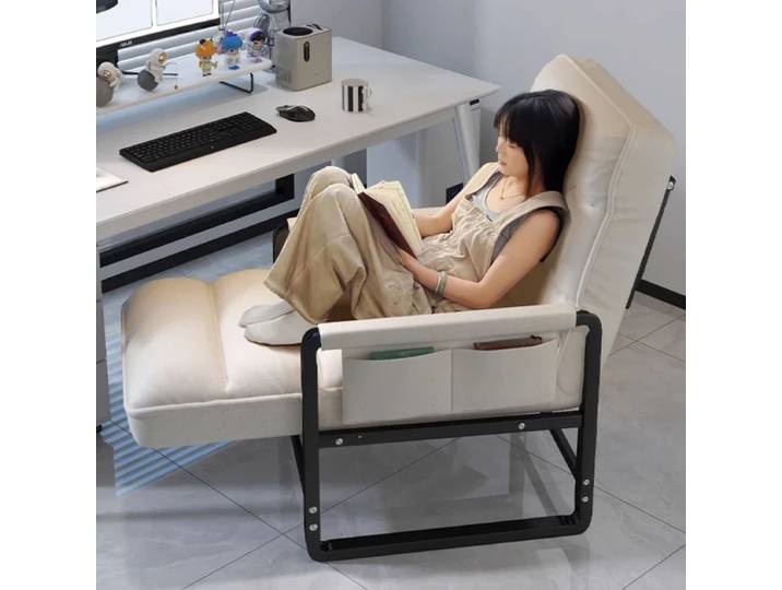 Chaise inclinable bureau pause déjeuner chaise pliante chaise d'ordinateur peut s'asseoir et s'allonger canapé paresseux à double usage avec dossier