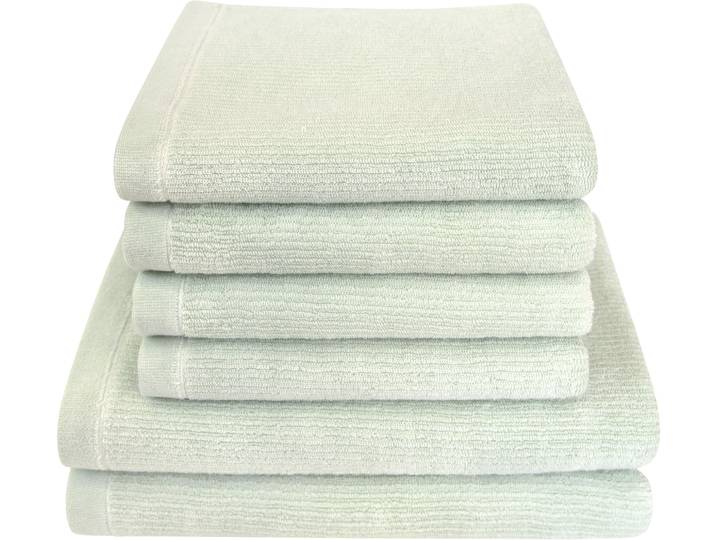 Handtuch Set DYCKHOFF Landscape , grün (minze), 6 Stk., Walkfrottier, Walkfrottier, Obermaterial: 100% Baumwolle, Handtuch-Sets, Handtuch Set, 4 Handtücher (50x100cm), 2 Duschtücher (70x140cm)