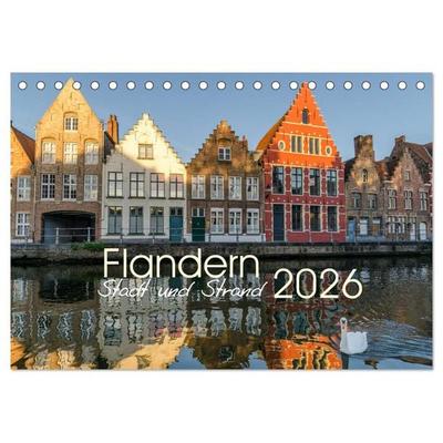 Flandern - Stadt und Strand (Tischkalender 2026 DIN A5 quer), CALVENDO Monatskalender