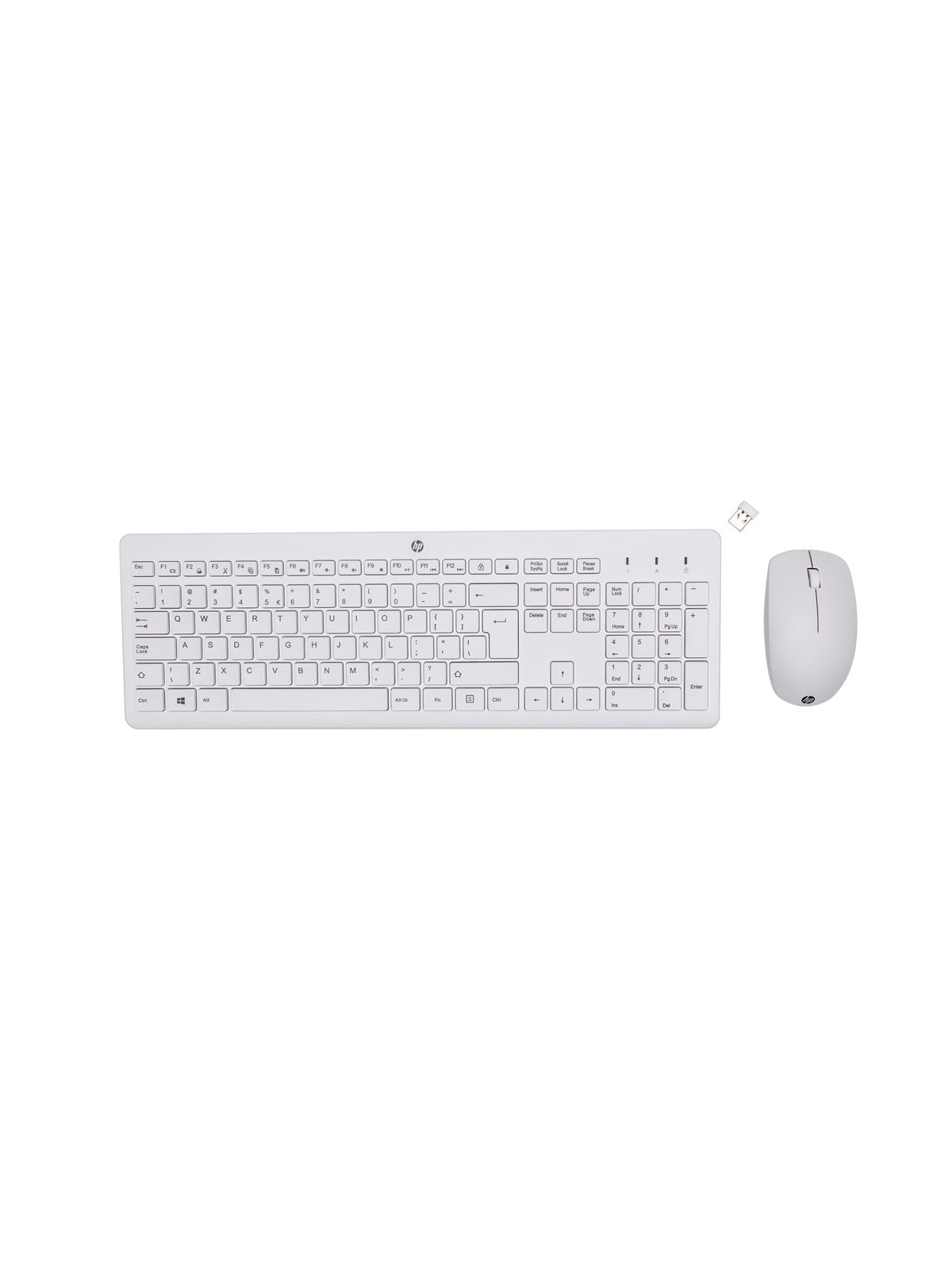 HP 230 Wireless Mouse and Keyboard Combo EU English - Tastatur & Maus Set - Englisch - Weiss