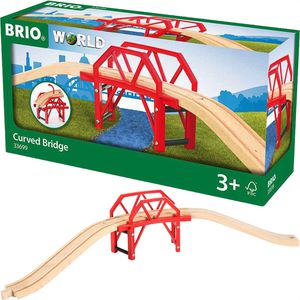 BRIO Spielzeugeisenbahn-Zubehör World 33699, Bahnbrücke mit Auffahrten, Holz/Kunststoff, 4-teilig