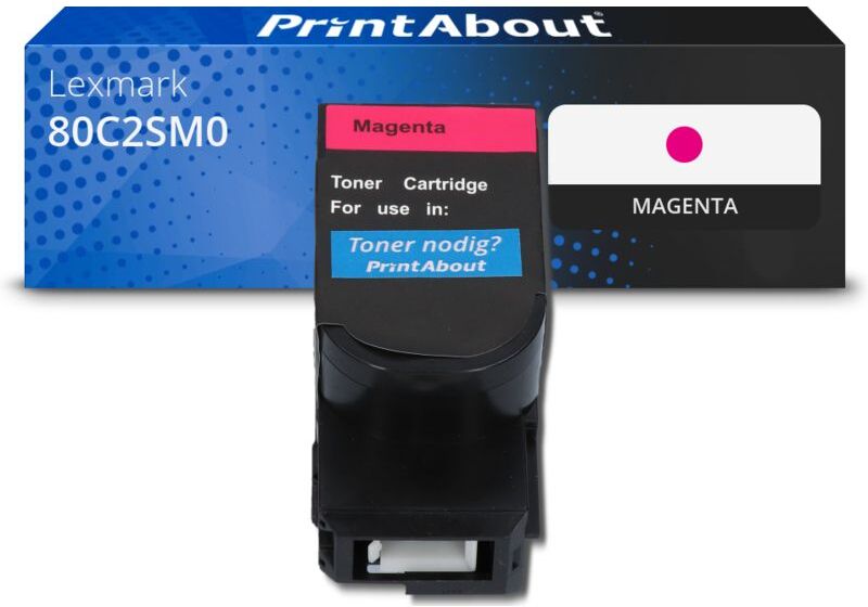 PrintAbout Toner kompatibel mit Lexmark 80C2SM0 (802SM) - Magenta