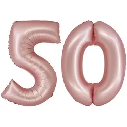 XL Folienballon roségold rosa Zahl 50