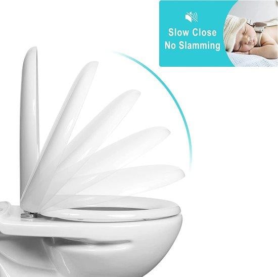 Unyqoos toiletbril O-vorm wit met softclose en quick-release, antibacterieel, B: 47,5 cm, D: 36,1 cm