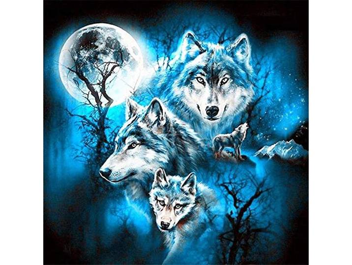 Yingxin34 Puzzle 4000 Teile Wolf im Wald in der Nacht Puzzle Kreatives Puzzle Hartes Puzzle Klassisches Puzzle Adult Decompression Toy-55.70x34.44 Zoll (141.5 x 87.5cm)
