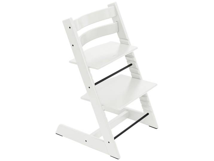 Stokke Hochstuhl, Weiss, Holz, Buche, massiv, Hartholz, 46x79x49 cm, Fussstütze verstellbar, Sitzfläche verstellbar, speichel- und schweissechte Lackierung, höhenverstellbar, Baby- und Kindermöbel, Babyzimmer, Hochstuhl