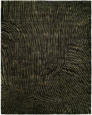 Natori KALATY Modern Black Hand-Knotted Wool Area Rug