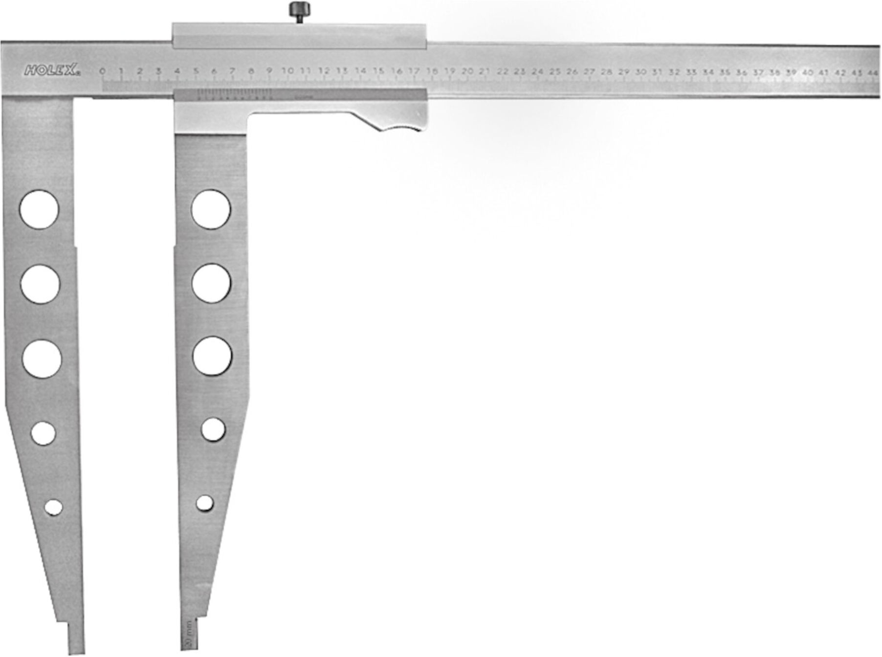 HOLEX Messschieber mit extra langen Messschnäbeln Messbereich 500mm aus Edelstahl gehärtet mit Nonius-Skala und Feststellschraube, 415188 500)
