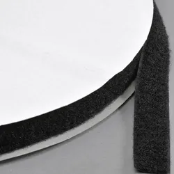 Klettband zum Nähen, Flausch (Rolle mit 25 m) 16 mm | schwarz, Nylon, Polyester