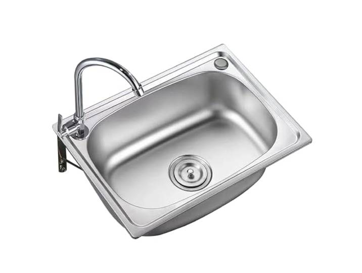 ZQFHSX Wandmontiertes Waschbecken aus Edelstahl, Küchenspüle mit Armatur, Badezimmer, Restaurant, Wäscherei (45x39cm)