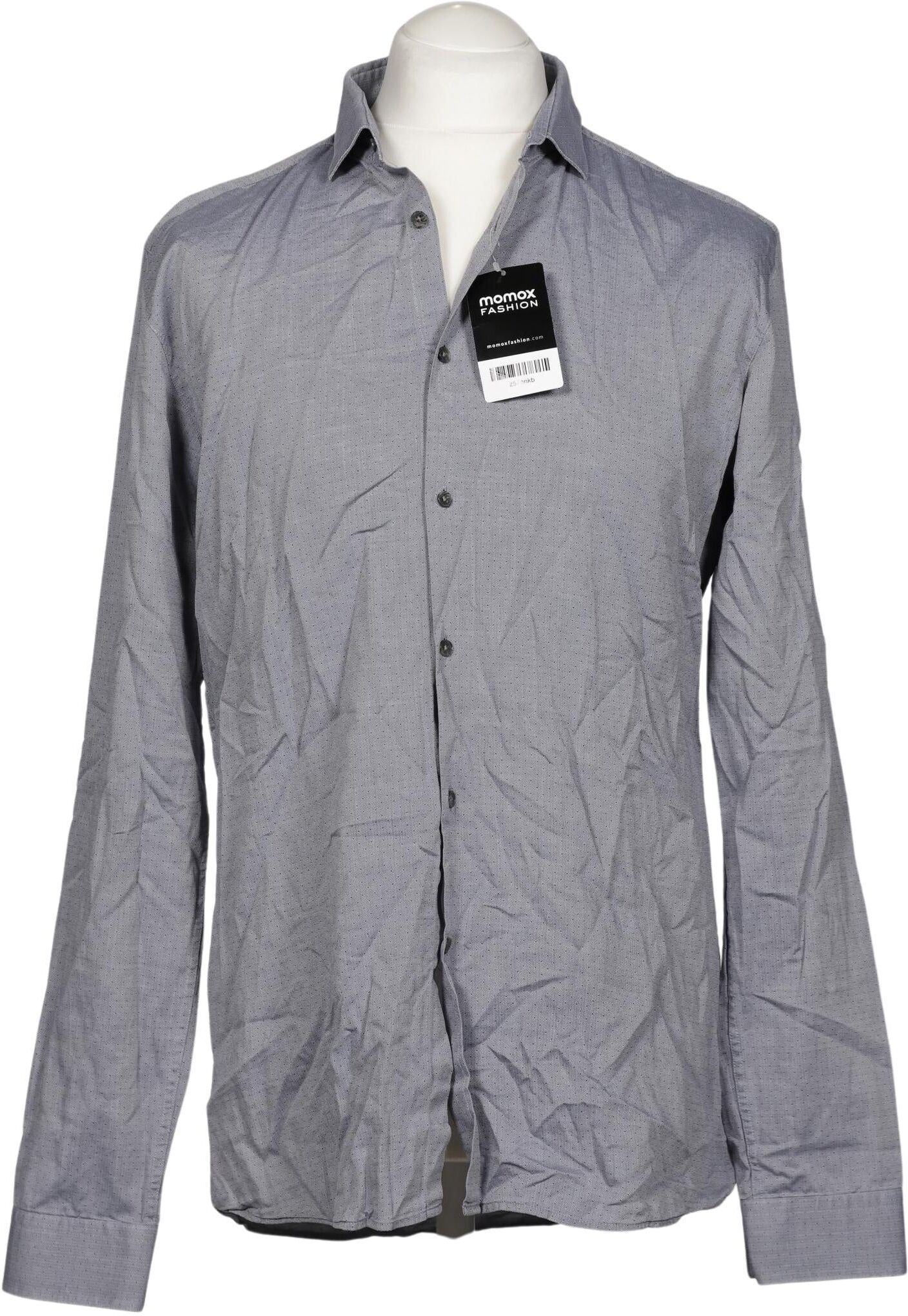 Hugo by Hugo Boss Herren Hemd, Grau, Gr. 41, Baumwolle - Second Hand