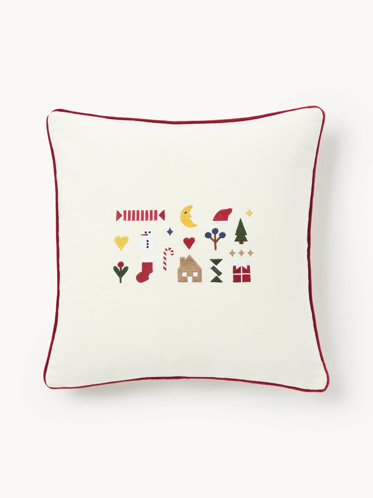 Westwing Collection Geborduurde kerstkussenhoes Elva