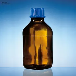 Gewindeflasche Braunglas 500 ml mit Schraubkappe GL 32 mit Beschichtung