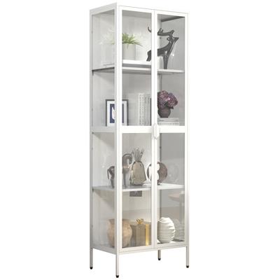 Standvitrine VCM "Stahl Standvitrine Vitrine Schaukasten Floka XXL", weiß, B:60cm T:35cm, Obermaterial: 100% Metall MT., Schränke, Standvitrine