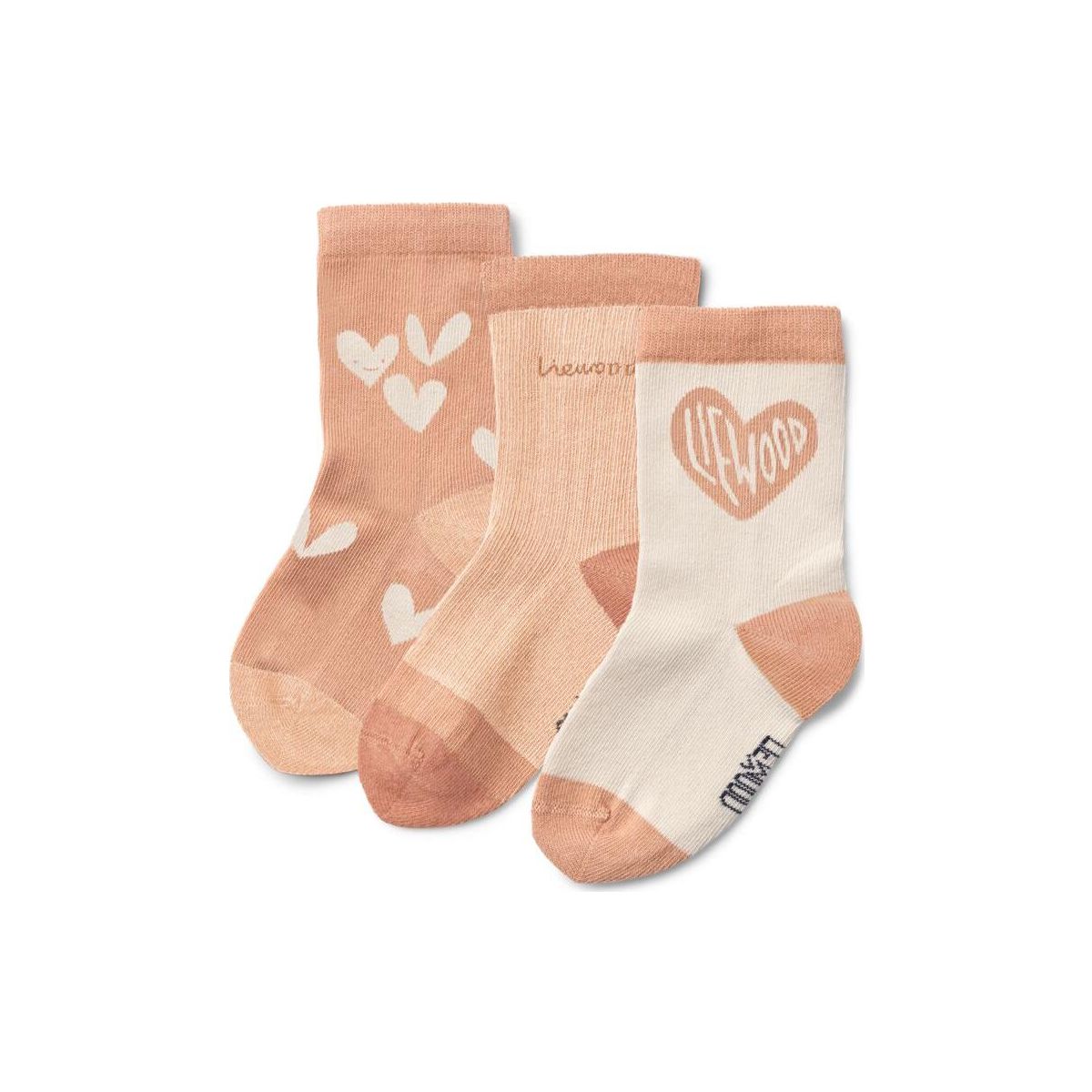 Liewood Silas Socks 3-pack sweetheart / pale tuscany mix (2722) 17/18 LW15118-2722-17/18-CU