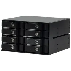 JJ Computer JOUJYE JJ-1080M-SS 8 X SAS/SATA I II III Gehaeuse fuer Speicherlaufwerke 6.4 cm 2.5 Zoll, Server Zubehör, Schwarz