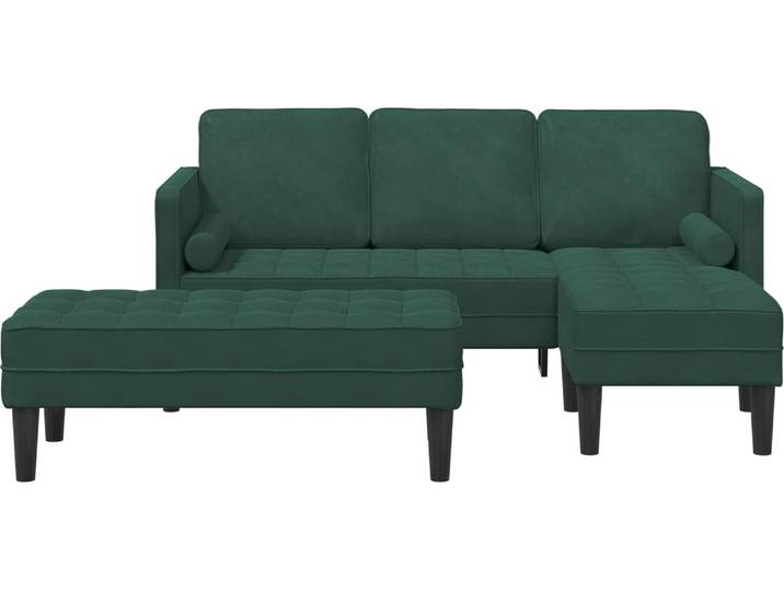 vidaXL Ensemble de canapés\, 2 pièces\, polyester vert foncé