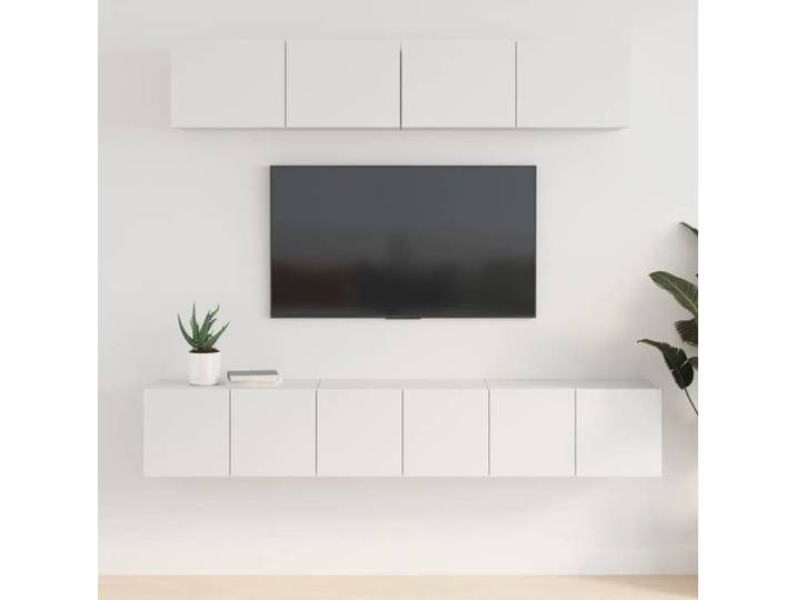 Armoire télévision au mur SMG - Ensemble de meubles TV 5 pcs - blanc Bois d'ingénierie CC91327814