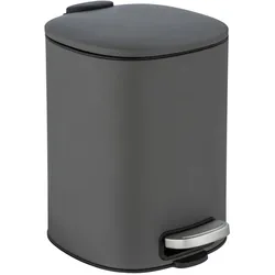 WENKO Treteimer Mod. Alassio, Grau 5 L, mit Easy-Close Absenkautomatik