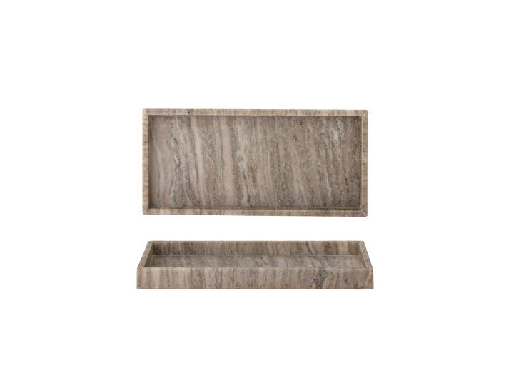 Edles, rechteckiges Tablett „Majsa“ aus Marmor Braun Bloomingville