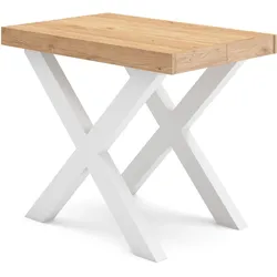 KONSOLENTISCH ausziehbar 58 bis 140cm, für 6 Gäste, eiche, 90/58/73cm