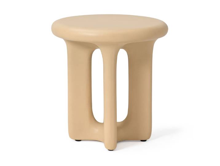 Jesper Home Ronde Bijzettafel Onomo Mudstone textuur, 46cm - Beige