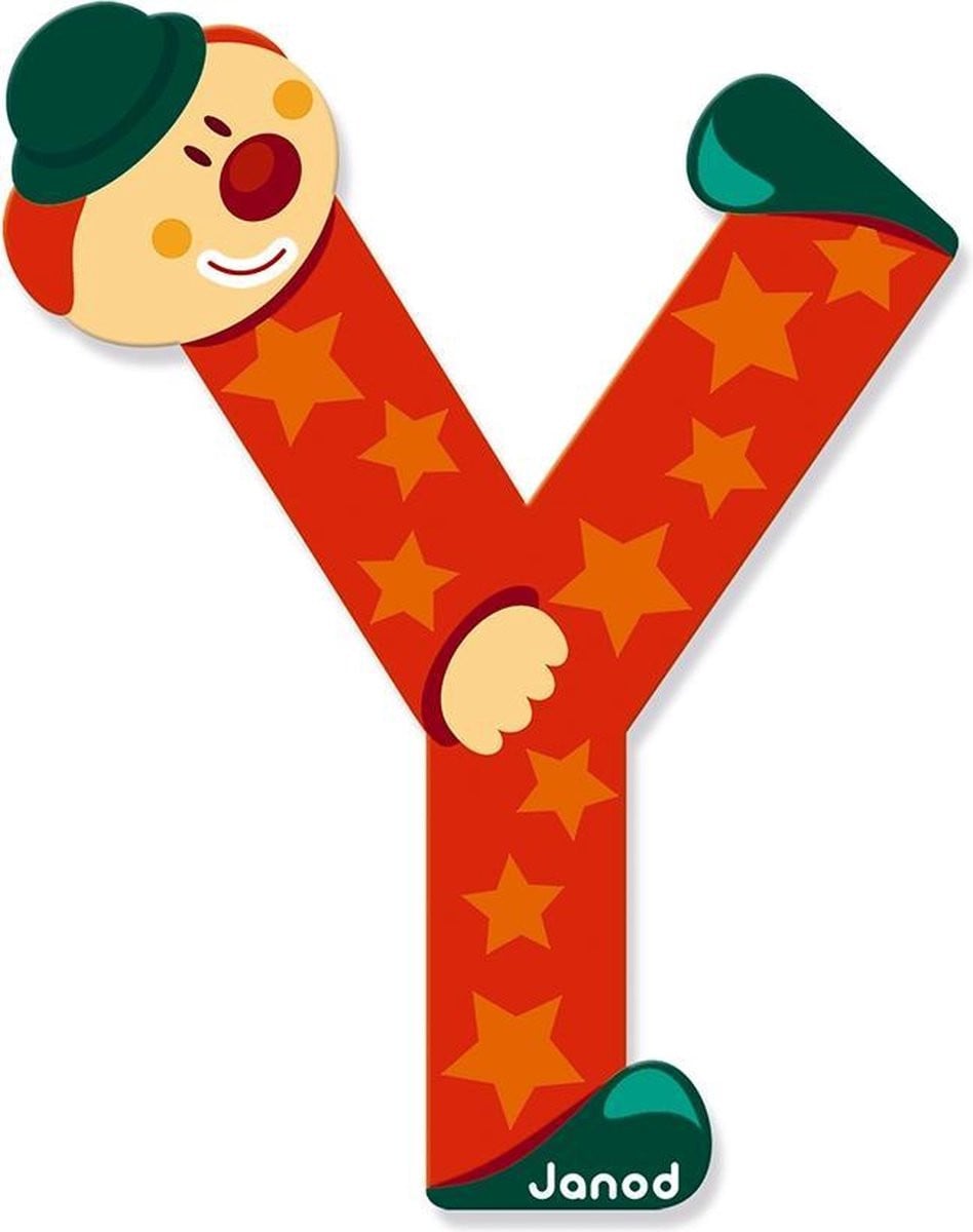 Janod Clown Letter - Letter Y met plakstrip voor kinderen