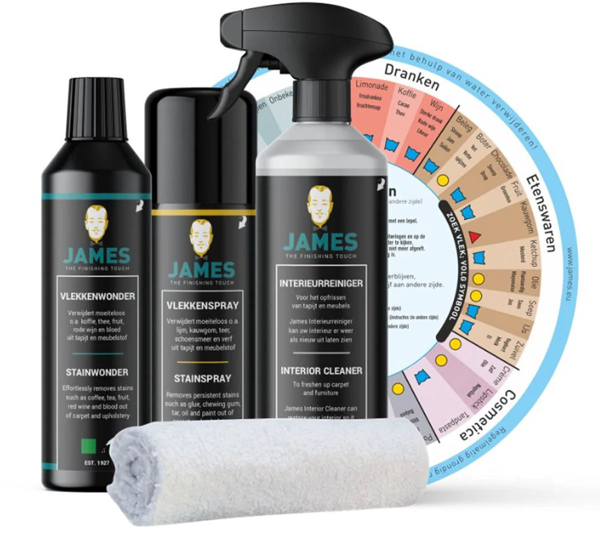 James Vloerkleed Schoonmaakset - Complete Reinigingsset voor Tapijt