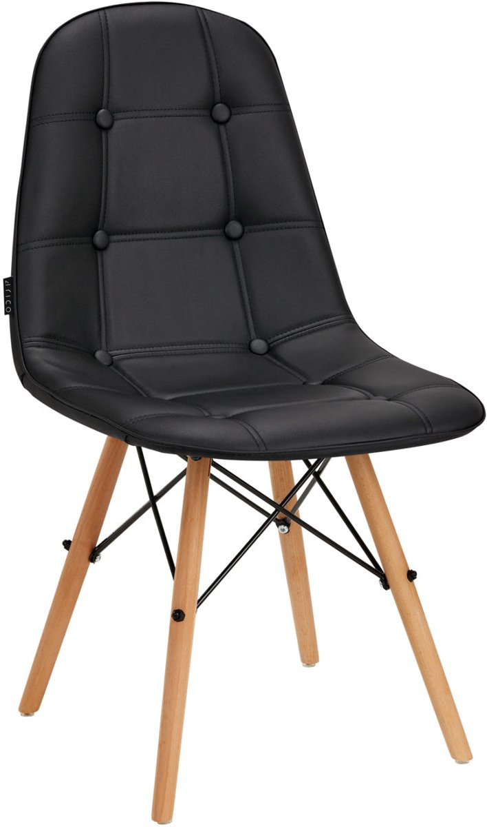 4RICO Make-up Stoel QS-185 Zwart Ergonomisch voor Salons en Eetkamers