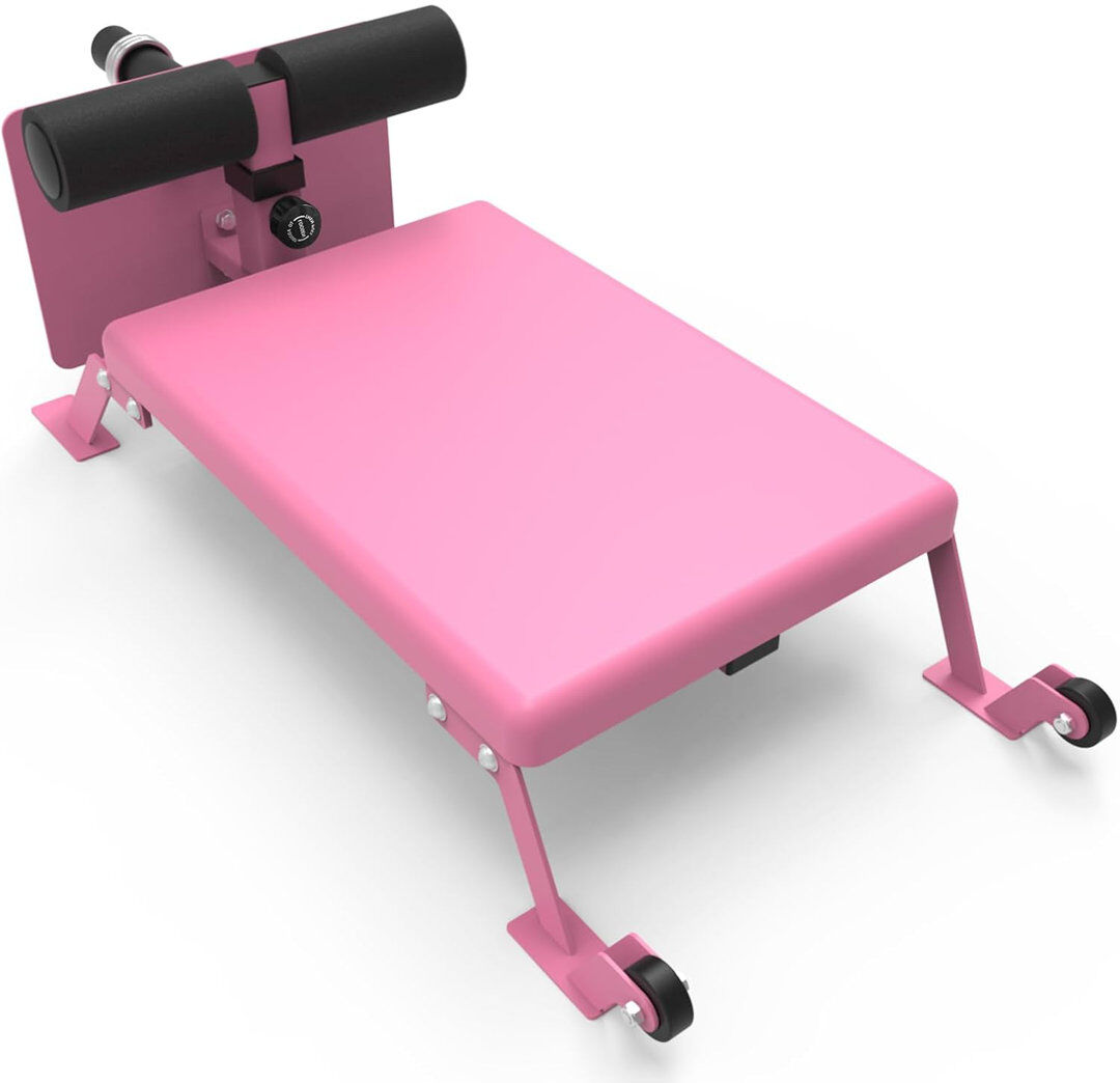 WFX Utility Nordic Twist Bench, Adjustable Hamstring Curl Machine, 450lbs Capacity Pink 1