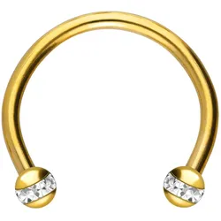 Chirurgenstahl Hufeisenring EPOXY-RING-KUGELN