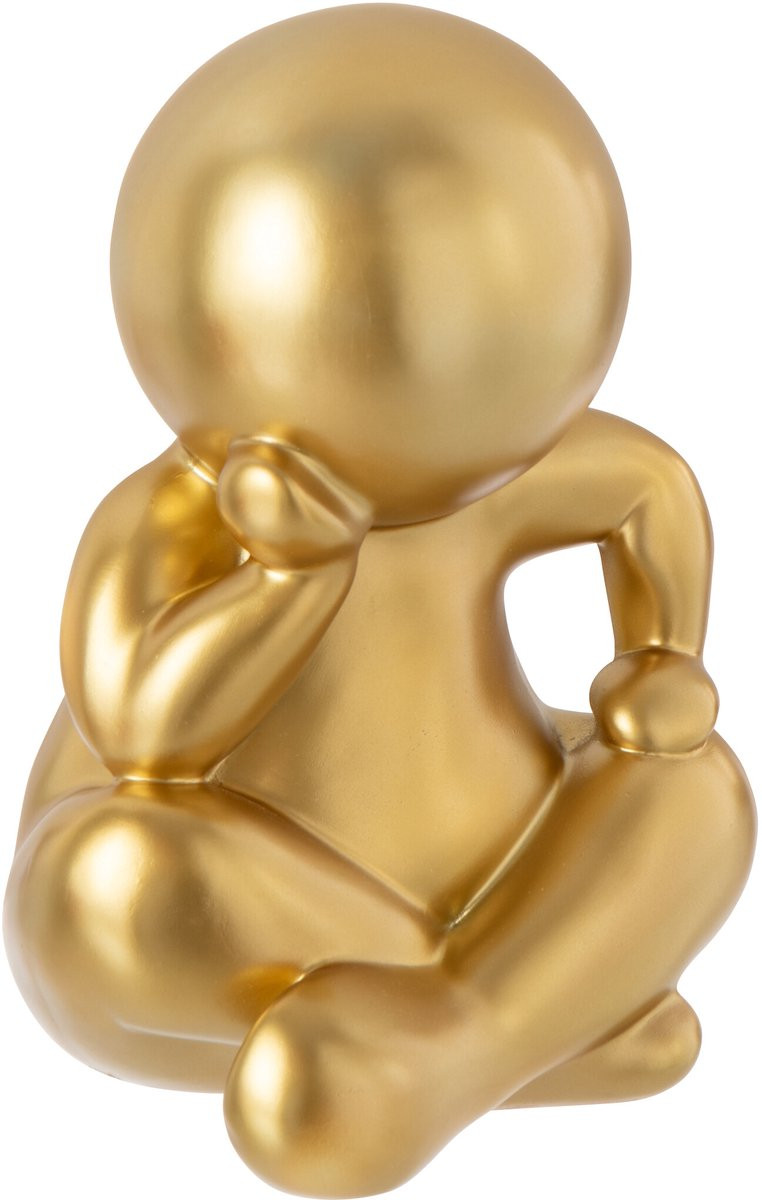 J-Line decoratie Marcel Zitting - goud - polyresin