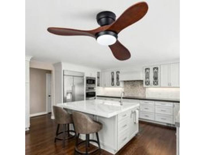 Ventilateur de plafond multifonction 91cm 3 pales en bois massif durable éclairage 3CCT 6 vitesses réglables VENTILATEUR DE PLAFOND