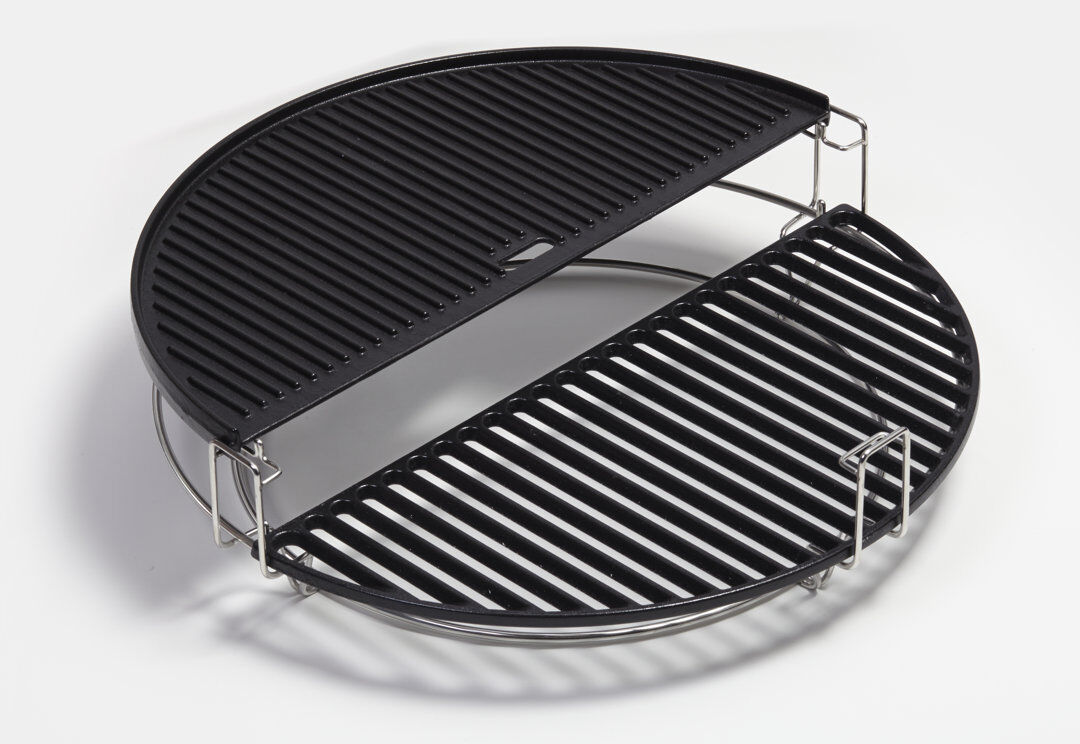 Kamado Joe Half-Moon Cast Iron Grate for Big Joe Matte Black