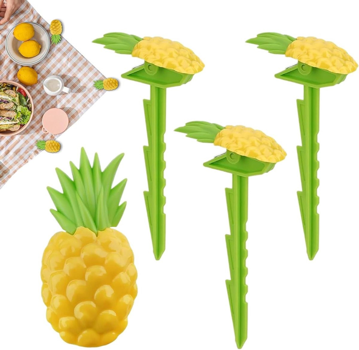 Strandhanddoekclips Ananas - Windbestendige strandlaken houders - 15,5 cm