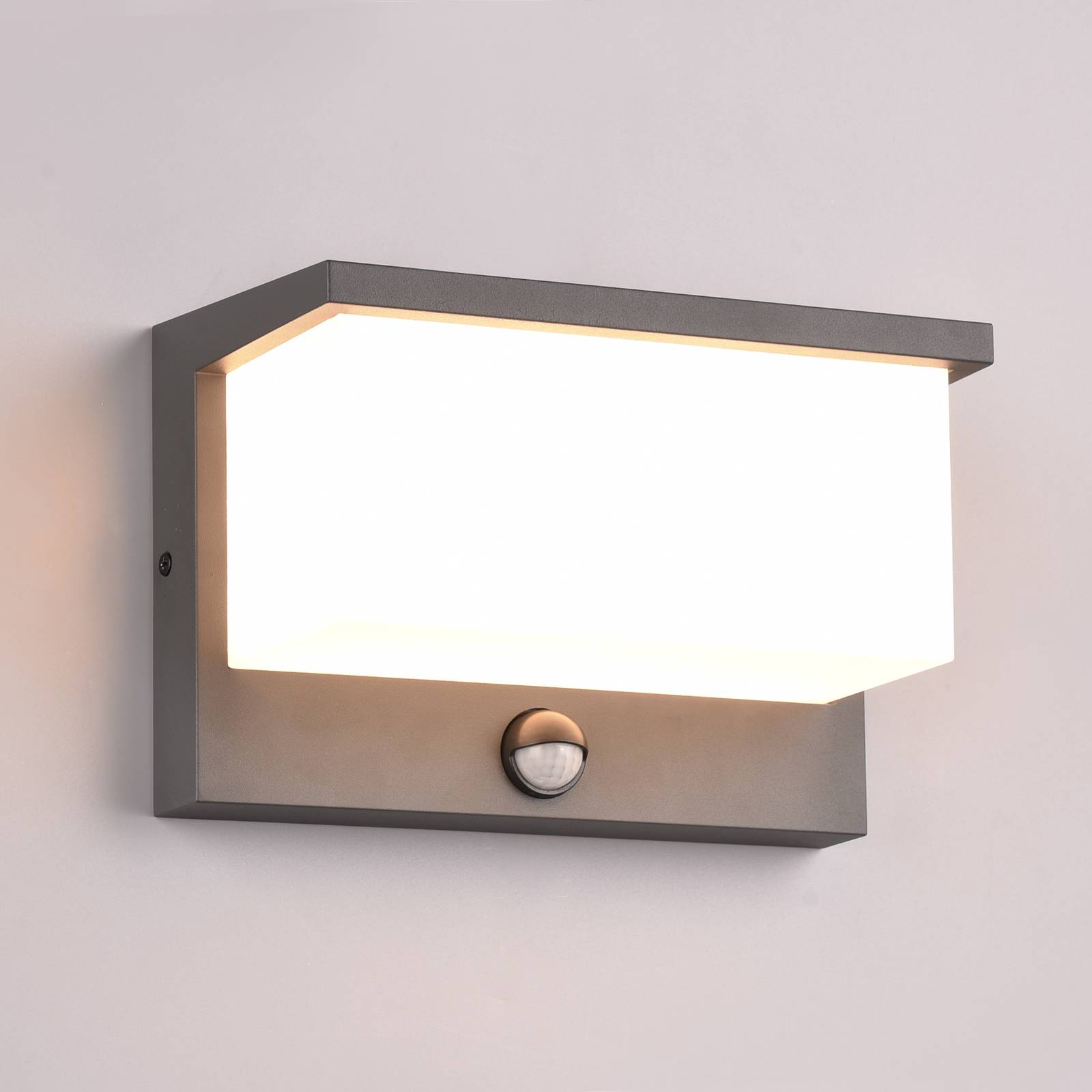 Trio Lighting Applique extérieur avec détecteur Nestos, noir, Aluminium, Moderne