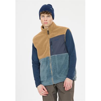 Softshellweste SLOPE "Katau", Herren, Gr. M, blau, braun, 100% Polyester, normal, ohne Ausschnitt, Westen, aus weichem Teddy-Material