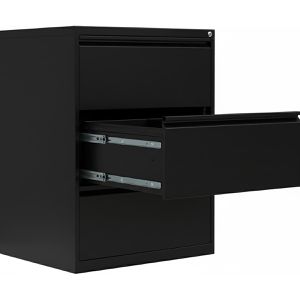 Lüllmann Hängeregisterschrank 561329, 2-bahnig, 3 Schübe, schwarz