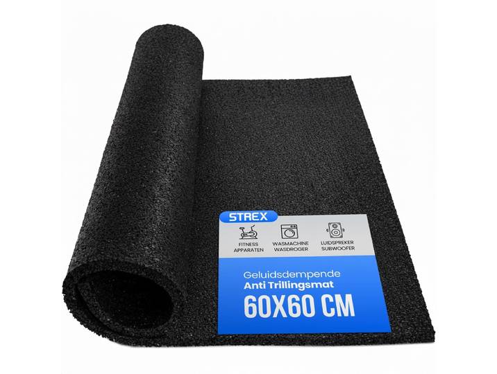 Strex SP140 - Anti Trillingsmat Wasmachine en Wasdroger - Geluidsdempende Antislip Mat 60 x 60 CM - Zwart