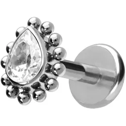 Titan Labret mit Push Fit KRISTALLTROPFEN + KUGELN
