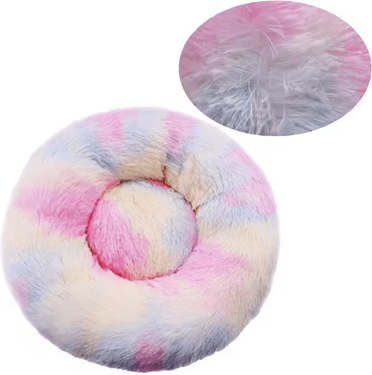 Inspire Picks Long Plush Round Pet Bed Super Soft Winter Sleeping Nest For Cats & Medium Dogs colours diameter 60cm