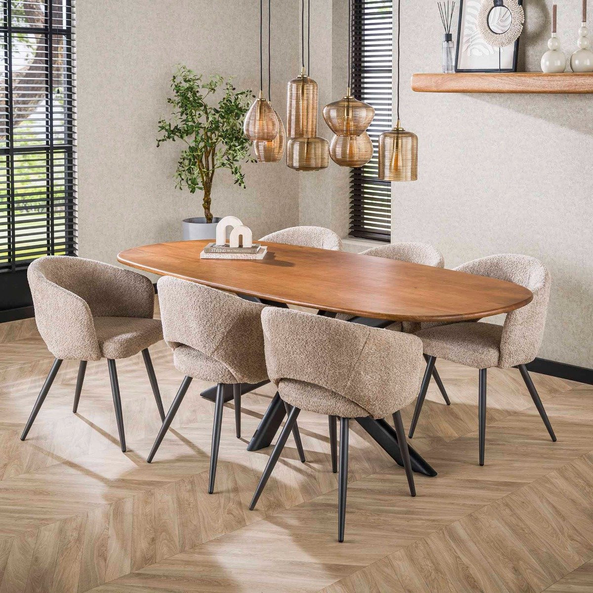 AnLi Style Eettafel Cliff 180 Ovale Eettafel voor Volwassenen