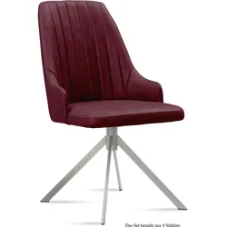 ESSZIMMERSTUHL (4er-Set) Dorrit 52x91x60 Edelstahl/Marsala
