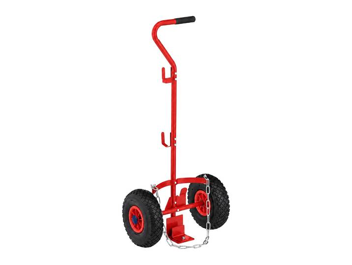 Relaxdays Chariot Pour Bouteilles De Gaz\, 3 Et 5 Kg\, Pneus Gonflables\, Acier\, Rouge/noir